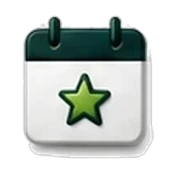Calendrier avec une étoile.