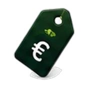 Étiquette avec le symbole euro.